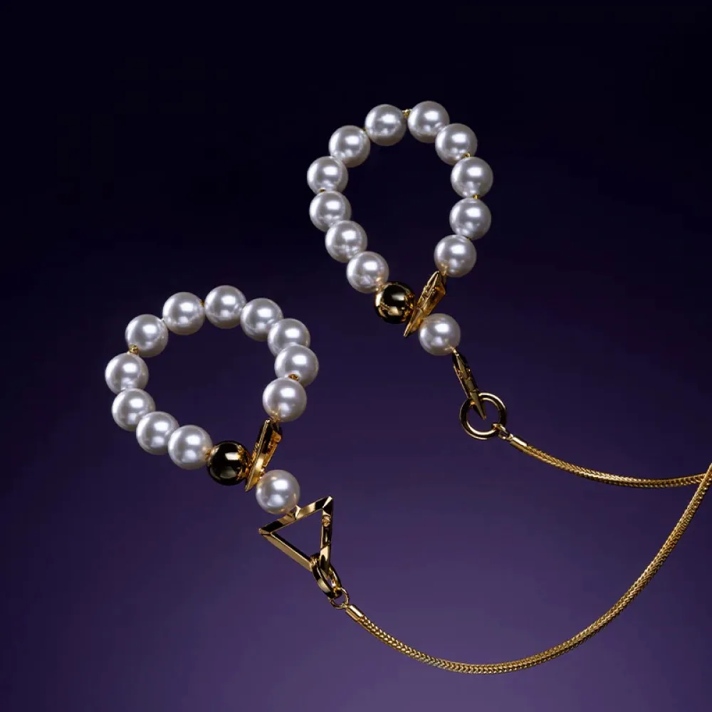 UPKO Moist Eyes Pearl Bracelet / Handcuffs -, Жемчужный, 27 cm