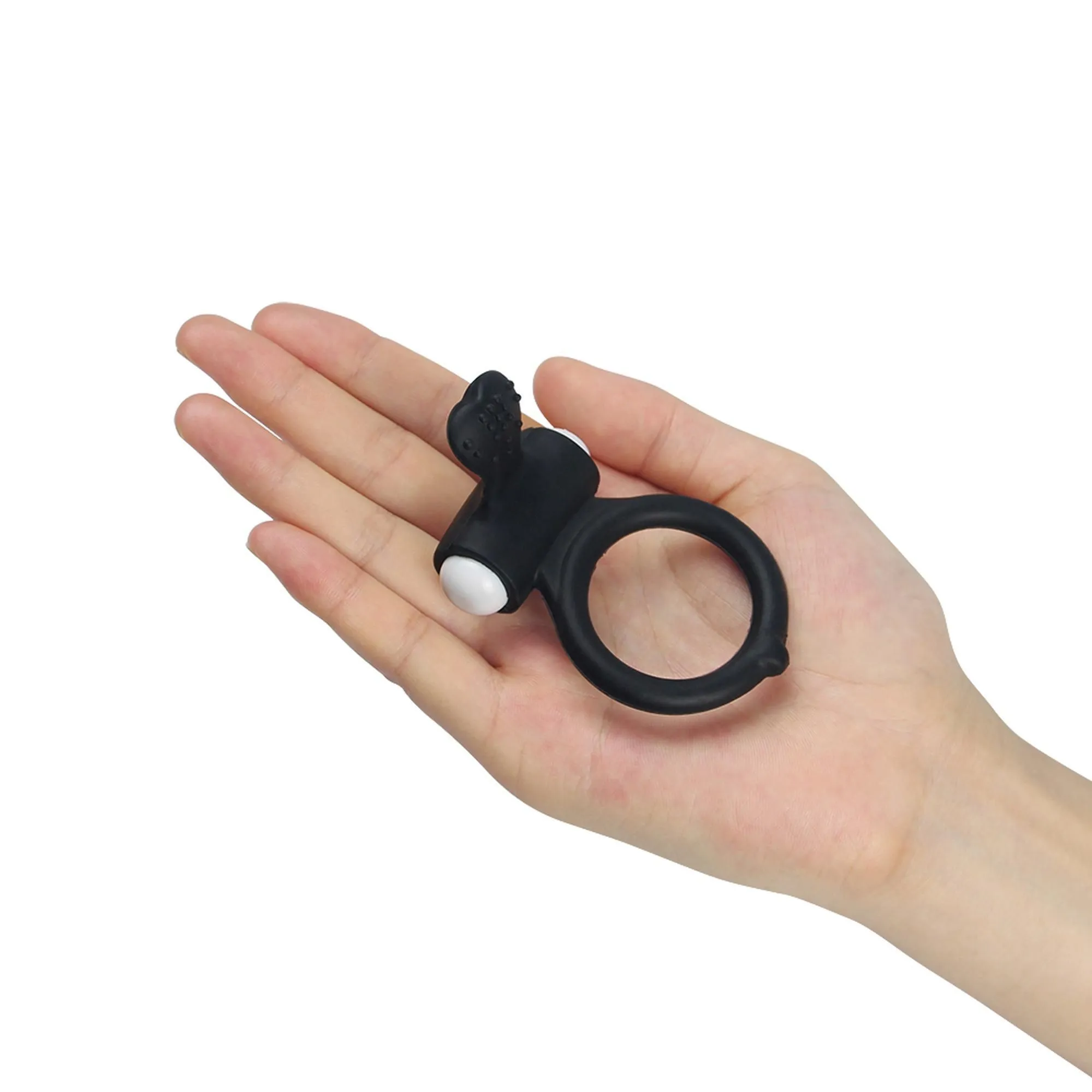 Віброкільце Power Clit Cockring Heart (чорний)