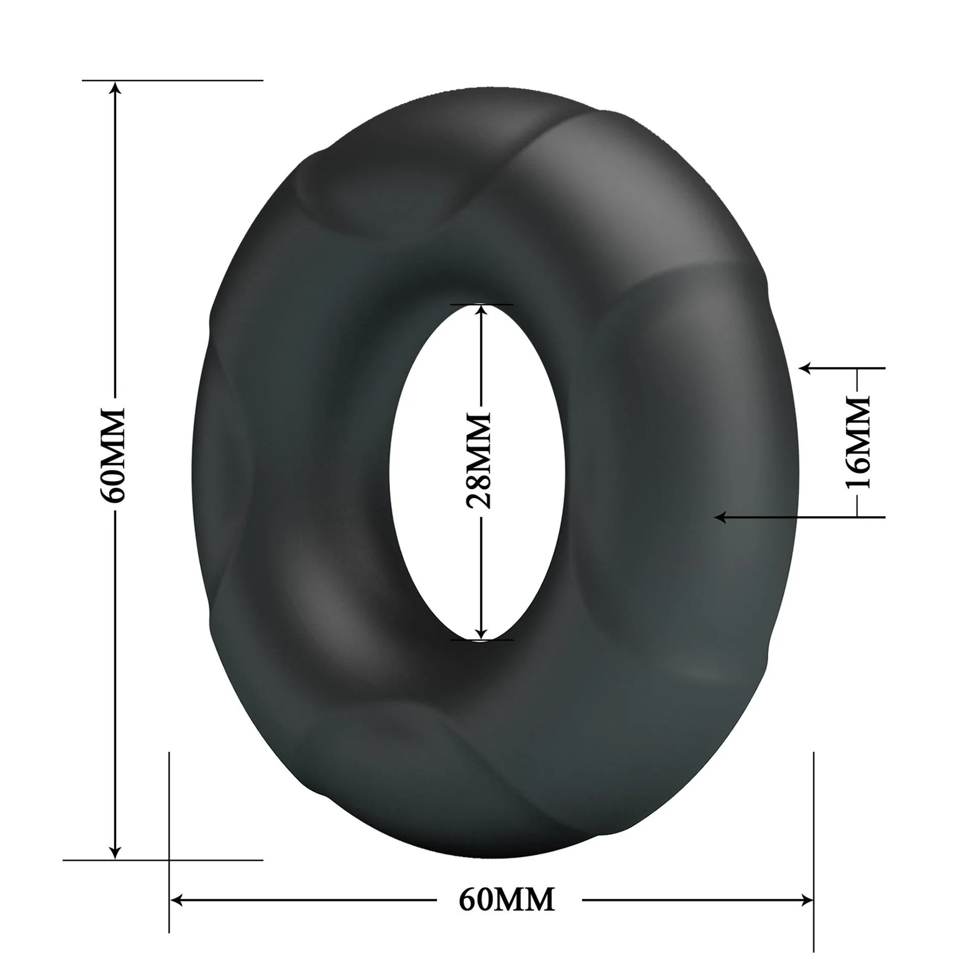 Эрекционное кольцо Crazy Bull Super Soft Silicone Arvell, 6 см (черный)
