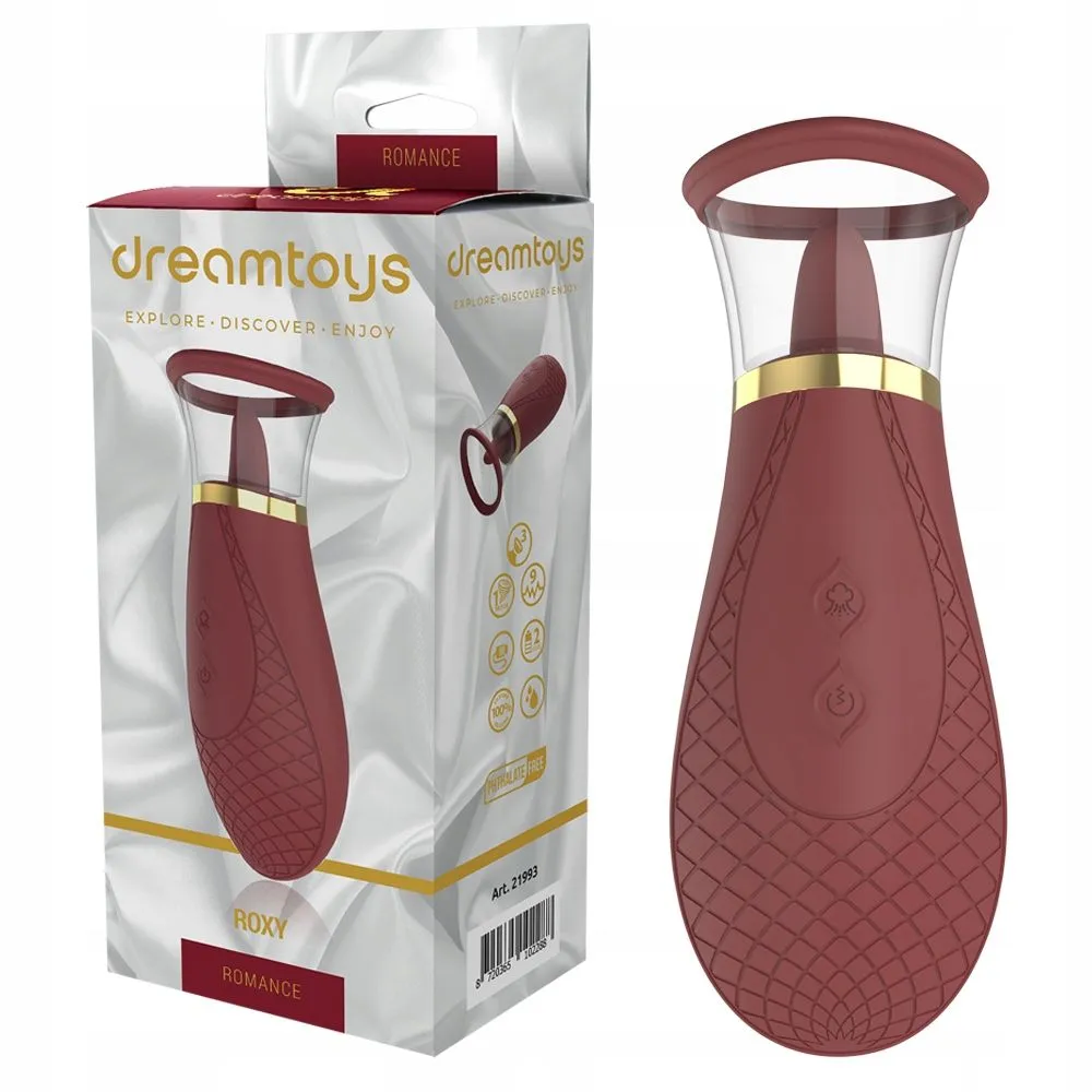 Вакуумний стимулятор клітора з вібрацією Romance Roxy (бордовий)