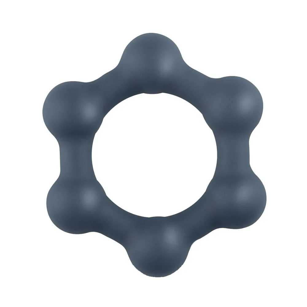 Ерекційне кільце, Boners Hexagon Cock Ring, 3,8 см (сірий)