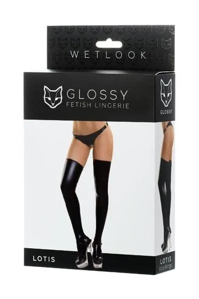 Панчохи Lotis Glossy Shiny Wetlook, M (чорний)
