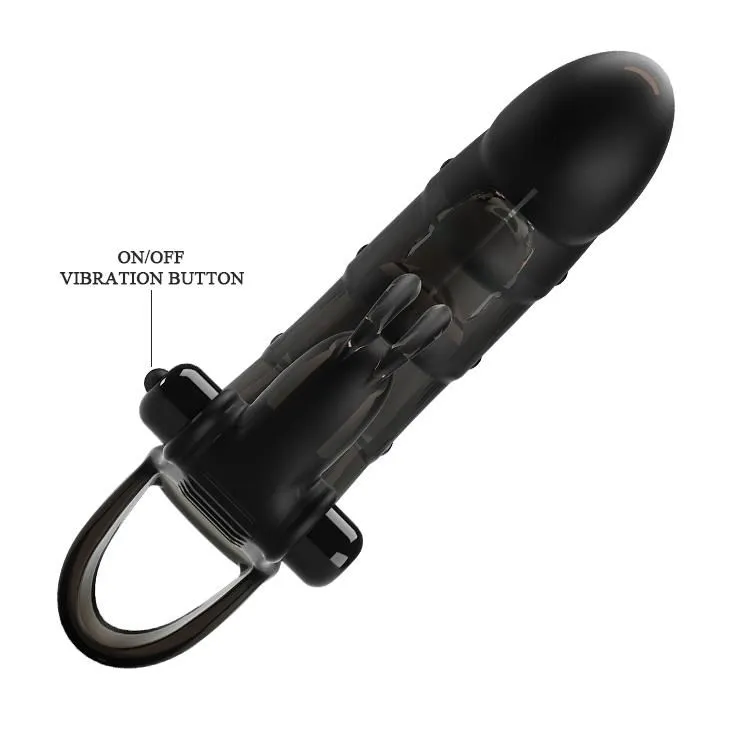 Насадка на пенис Pretty Love Penis Sleeve Cuper, 19.2 см (черный)