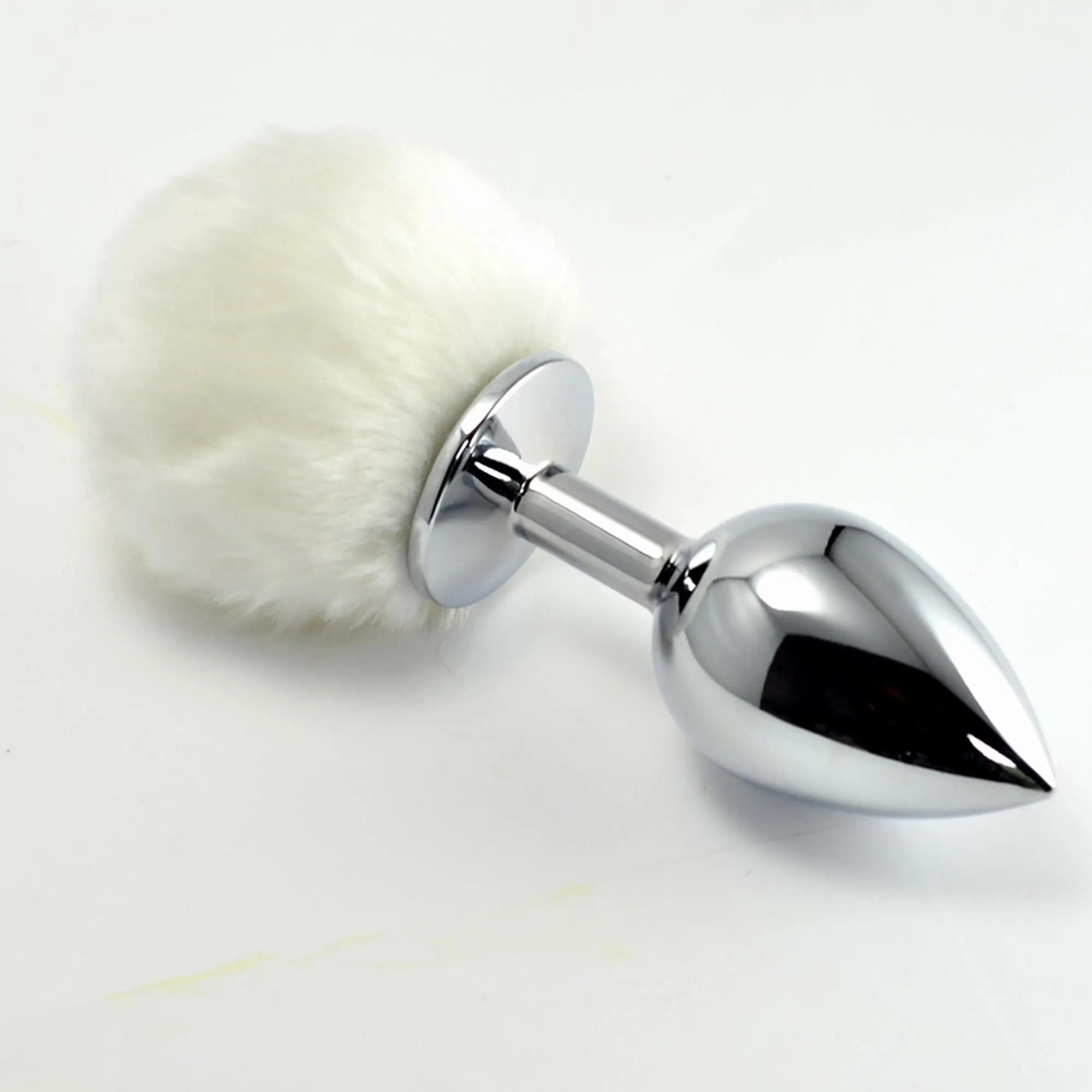 Анальна пробка Pompon Metal Plug Small, 13 см (білий)