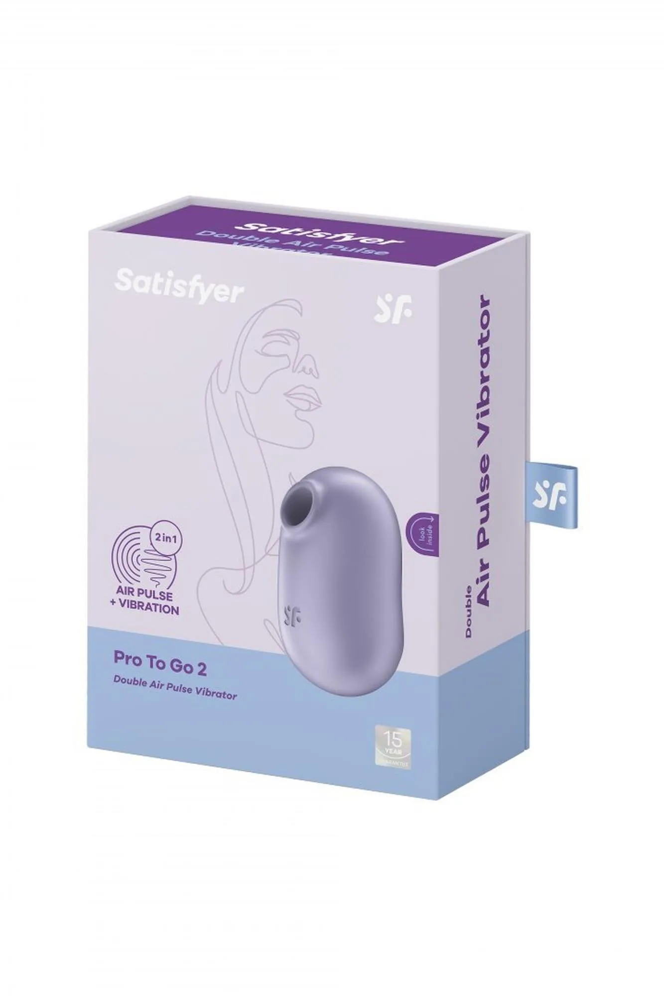 Вакуумный стимулятор клитора с вибрацией Satisfyer Pro To Go 2 (лиловый)