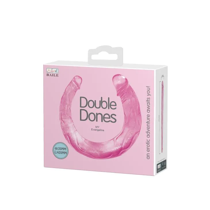 Двосторонній фалоімітатор Baile Double Dones, 45 см (рожевий)
