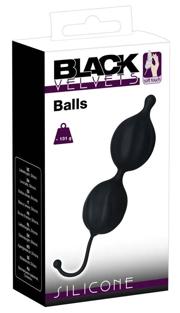 Вагінальні кульки Orion Black Velvets Love Balls, 16 см (чорний)