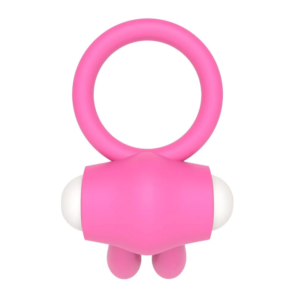 Lovetoy Power Clit Silicone Cockring - Wibrujący pierścień erekcyjny, Różowy, 7.5 cm