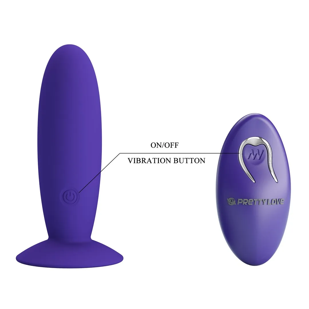 Pretty Love Remote Control Vibrating Plug Youth - Korek analny, Fioletowy, 11 cm