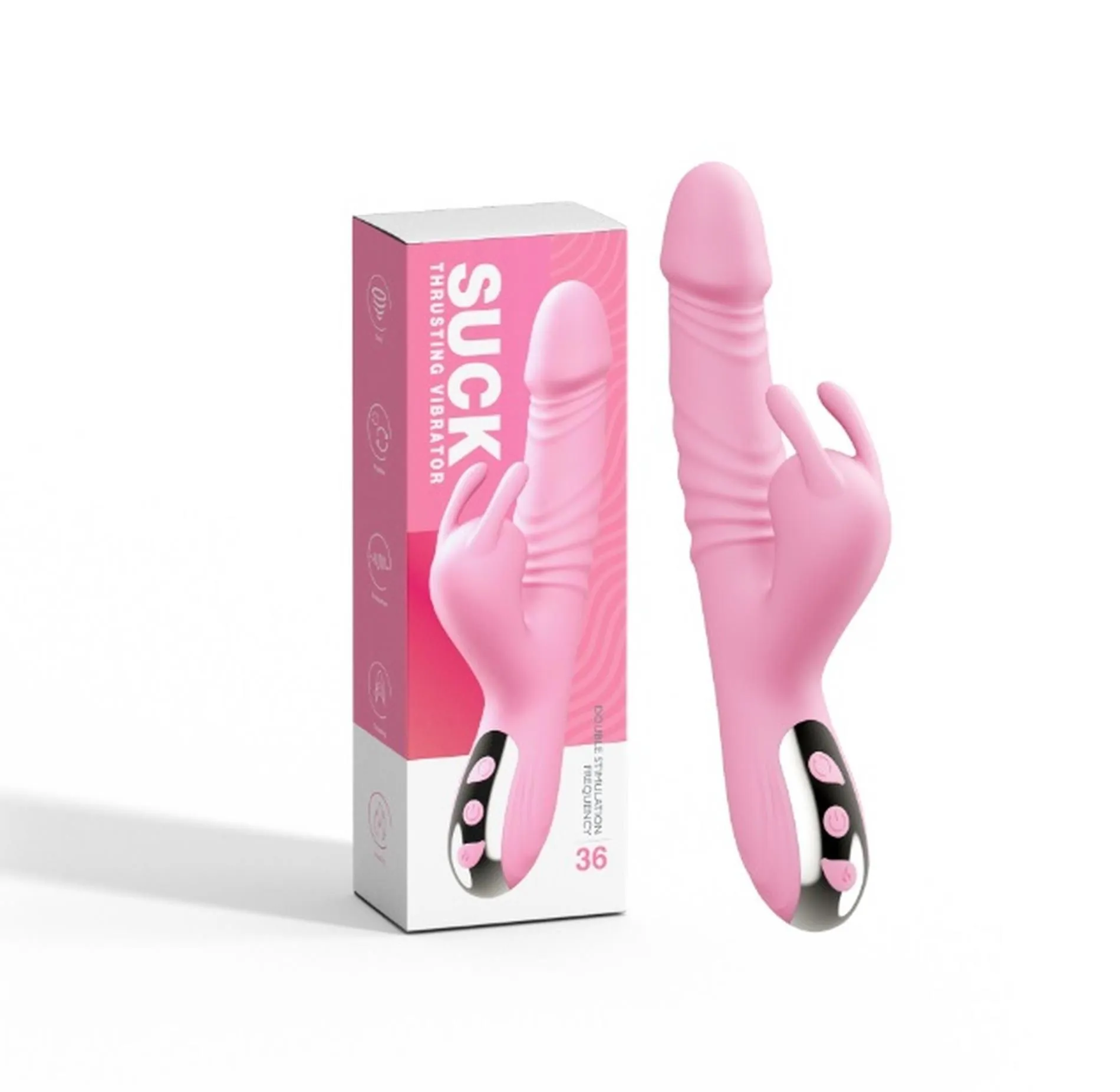 B - Series Lyla Sunny - Wibrator królik, Różowy, 21 cm