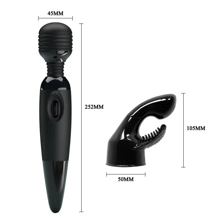 BAILE Sensual Massager - Wibrator, Czarny, 25 cm
