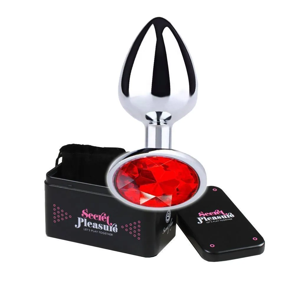 Secret Play Metal Butt Plug Red - Korek analny, Czerwony, 8.5 cm, M