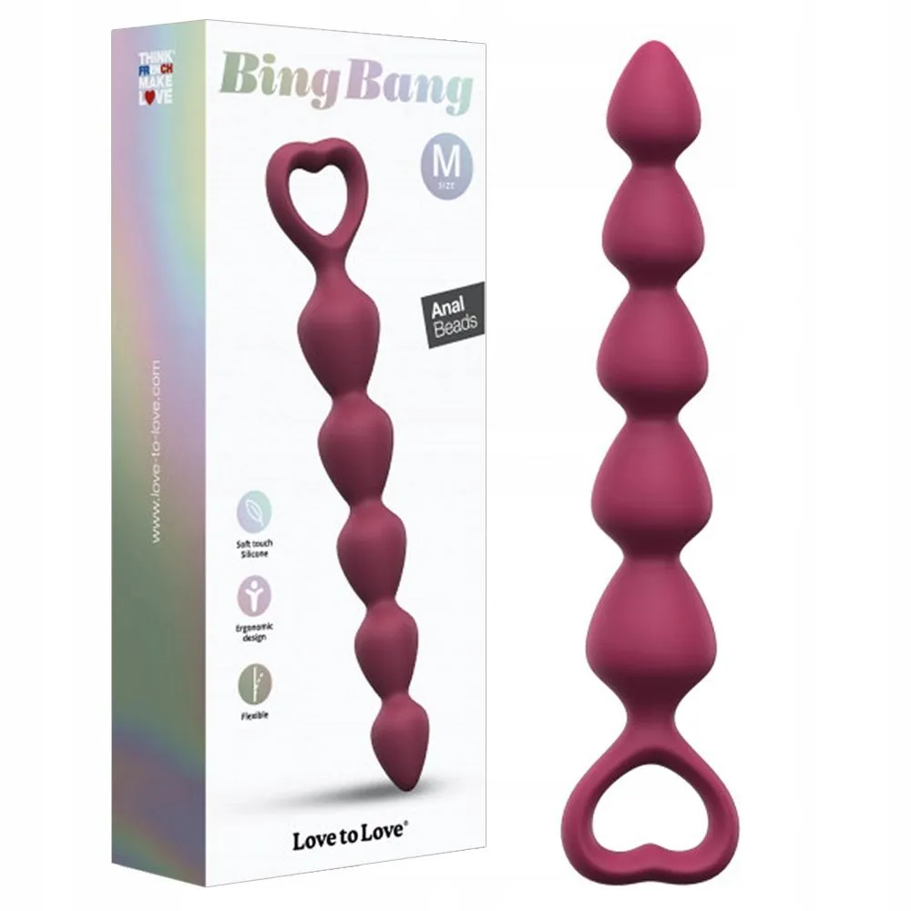 Анальний ланцюжок Love To Love Bing Bang M Plum Star, 18,5 см (бордовий)