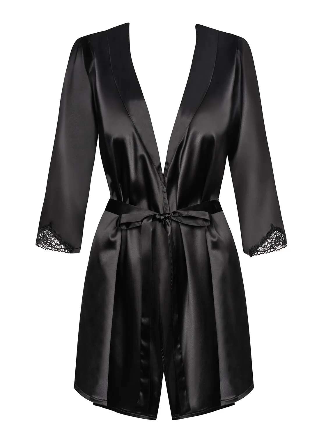 Сексуальный комплект Obsessive Satinia, L/XL (черный)