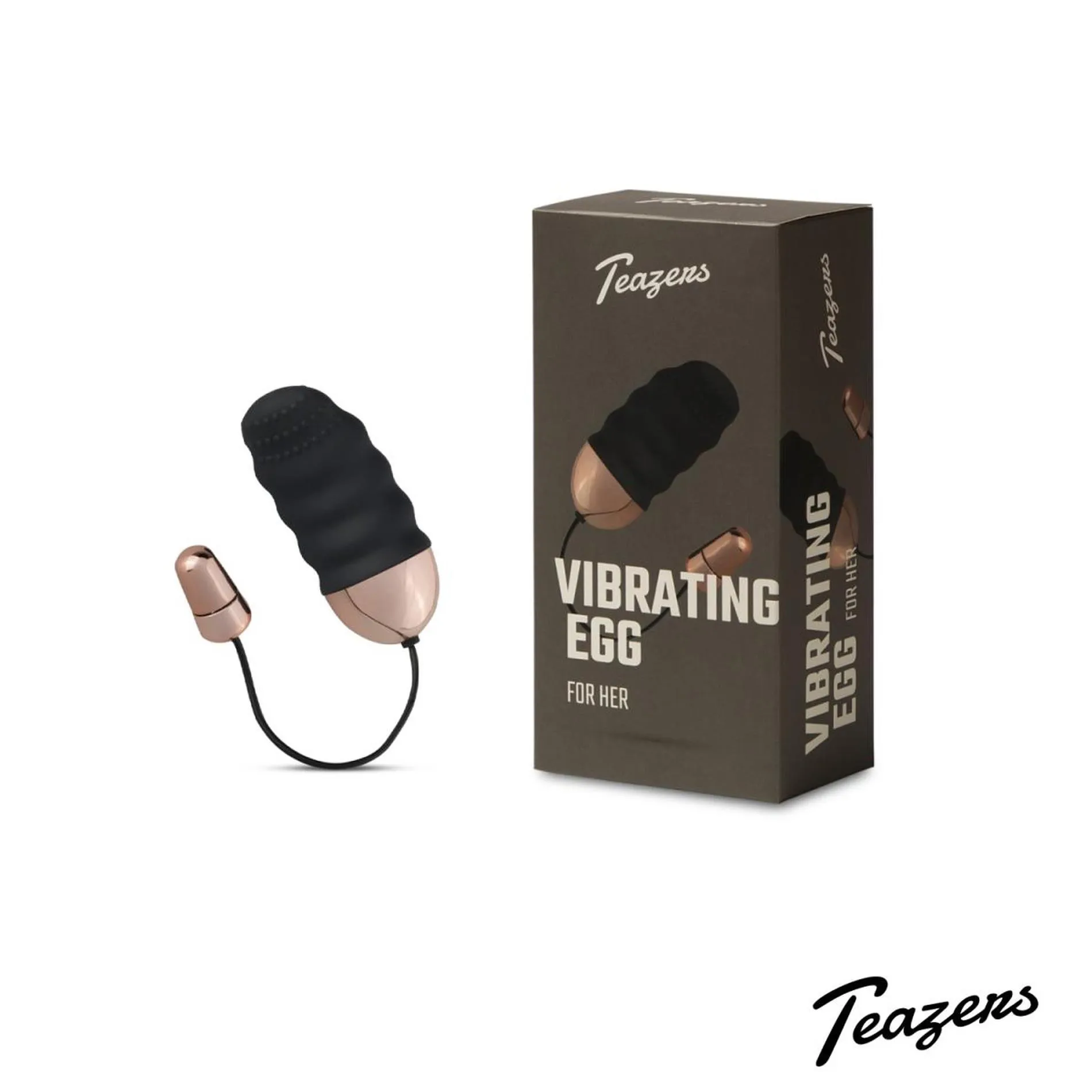 Віброяйце Teazers Ribbed Vibrating Egg, 8 см (чорний)