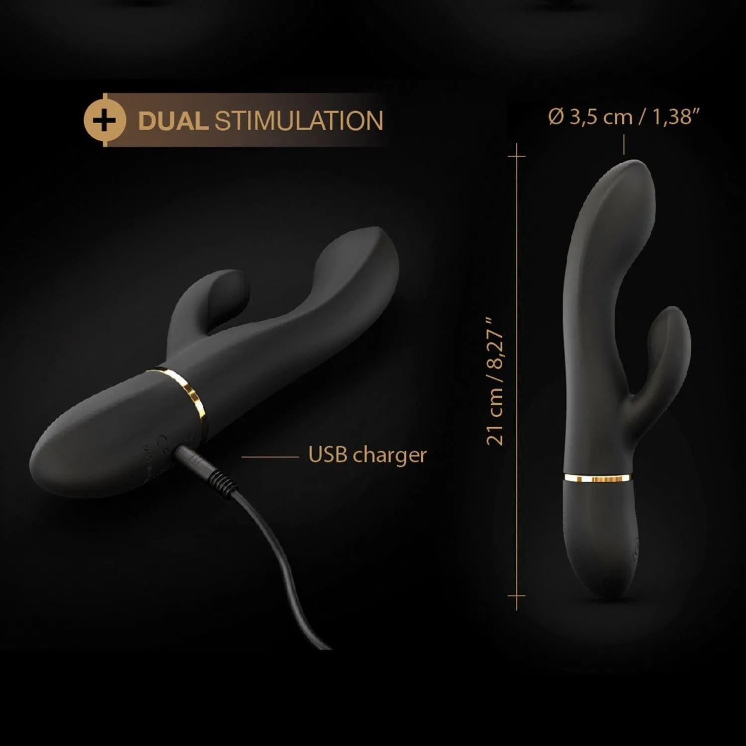 Вибратор-кролик Dorcel Glam Rabbit, 21.8 (черный)