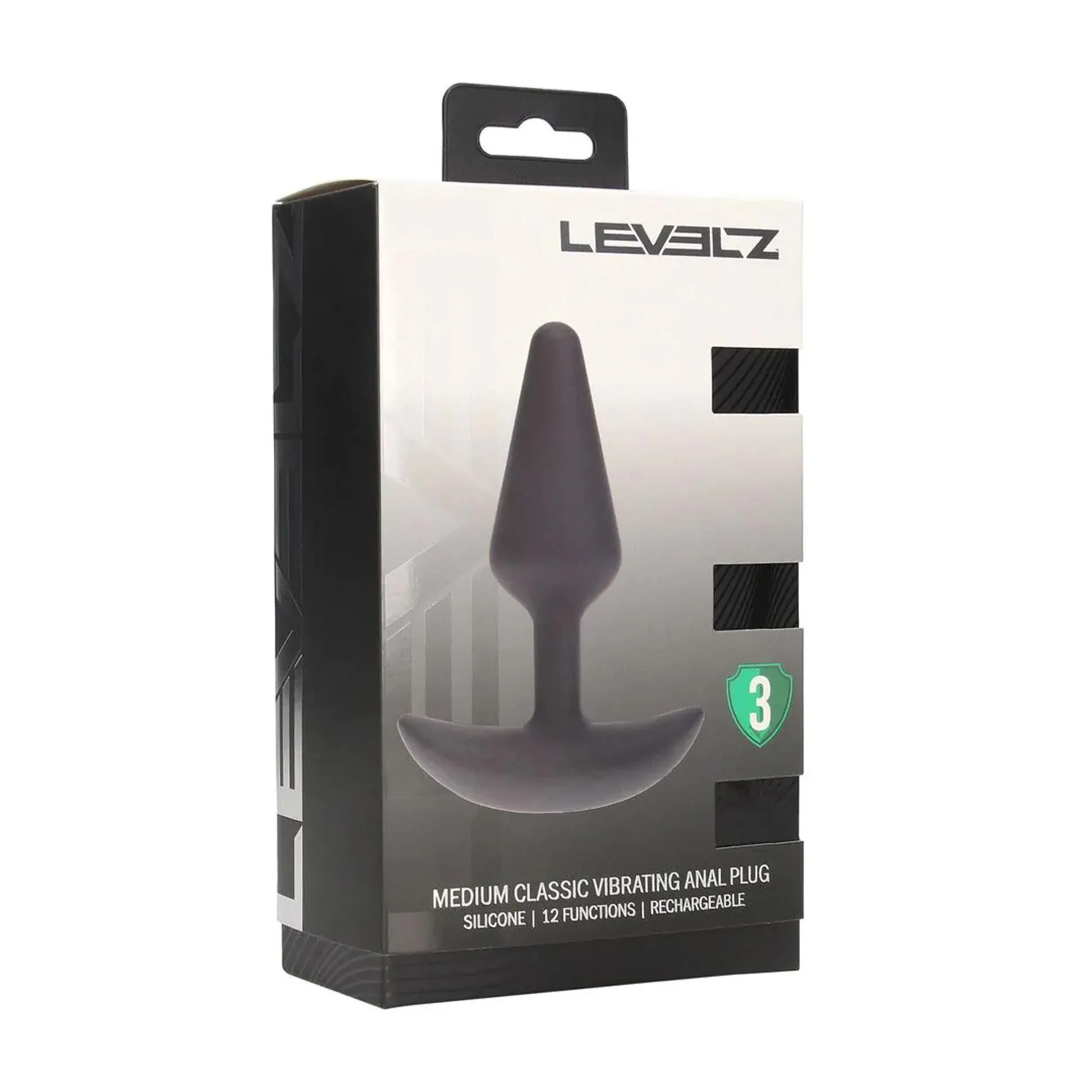 Анальная пробка Levelz Classic Vibrating M, 12,3 см (черный)
