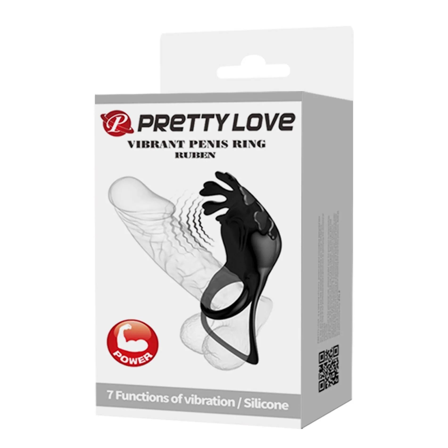 Ерекційне кільце Pretty Love Vibrant Penis Ring Ruben, 8,5 см (чорний)