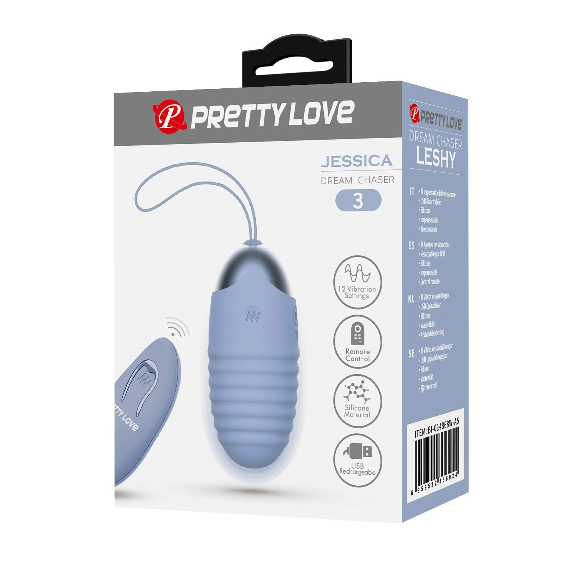 Виброяйцо Pretty Love Jessica Dream Chaser 3, 7.2 см (голубой)