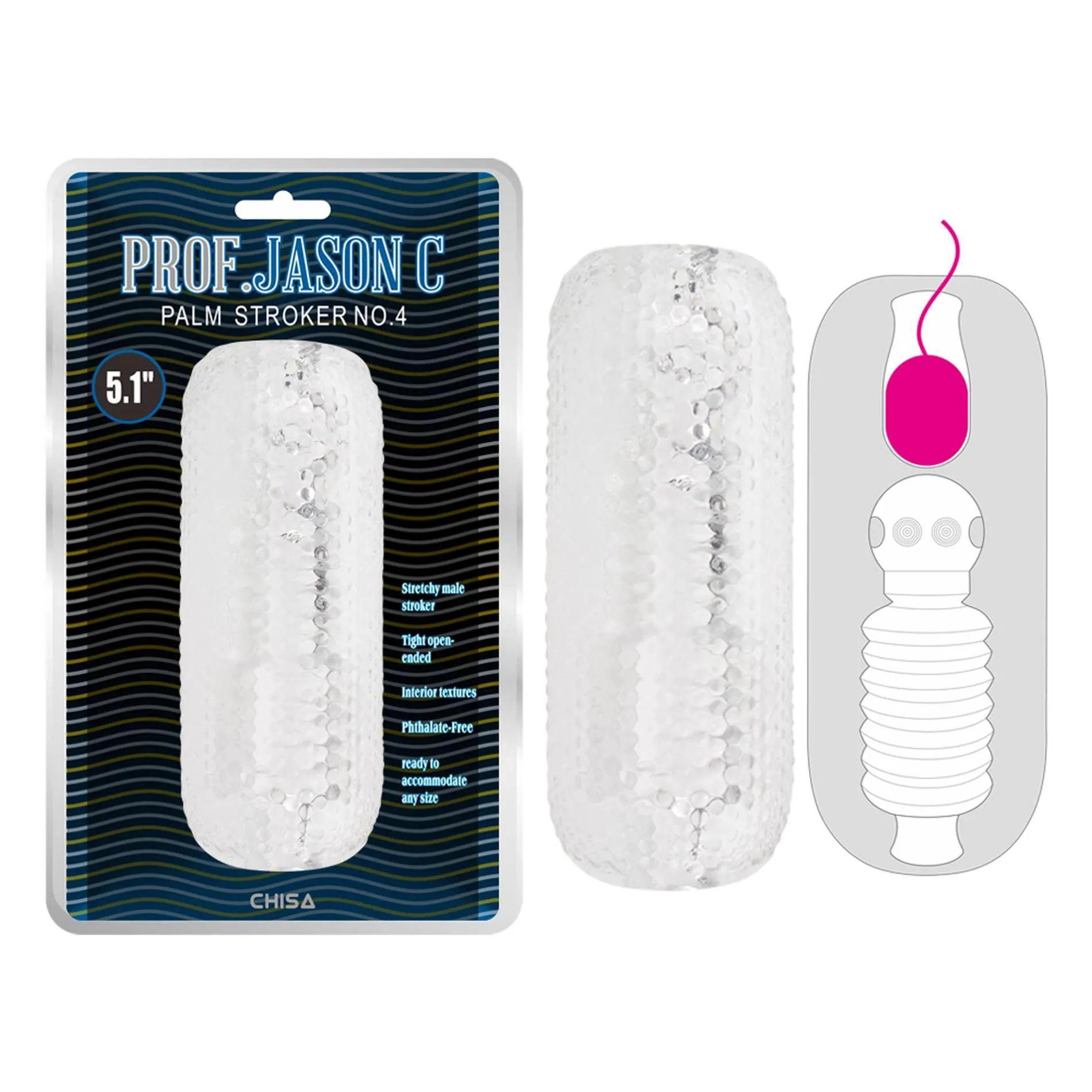 Prof.Jason C Palm Stroker No.4 - Masturbator, Przezroczysty, 12.5 cm