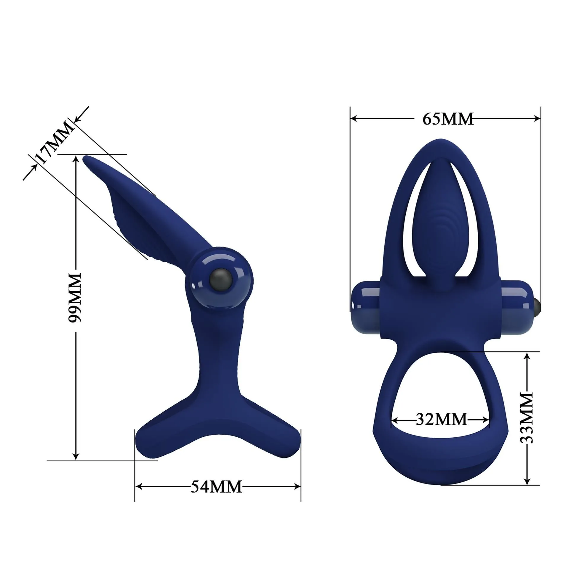 Віброкільце Pretty Love Vibration Cock Ring (синій)
