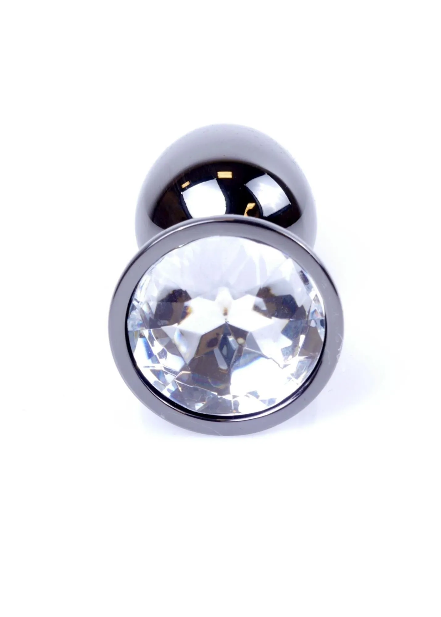 Анальная пробка MyLove Toys Jewellery Dark Silver Plug, 7 см (прозрачный)