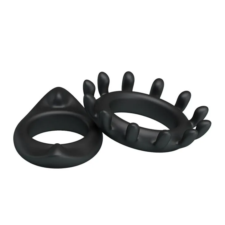 Набор эрекционных колец Baile Ring, 2 шт (черный)
