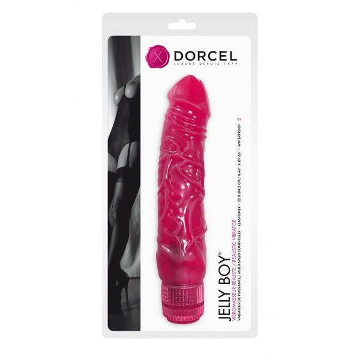 Реалистичный вибратор Dorcel Jelly Boy, 22 см (фуксия)