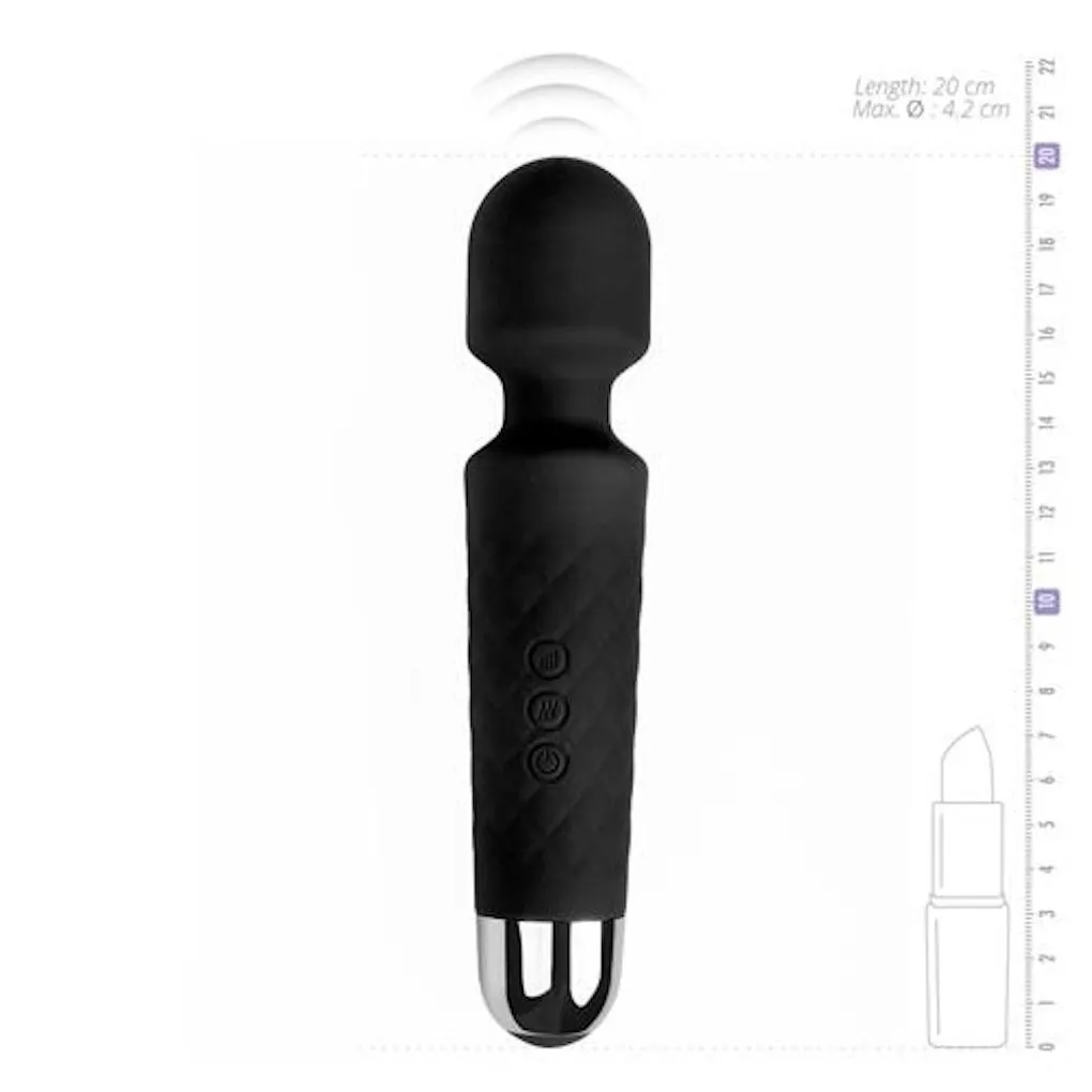 Вібромасажер EasyToys, 20 см (чорний)