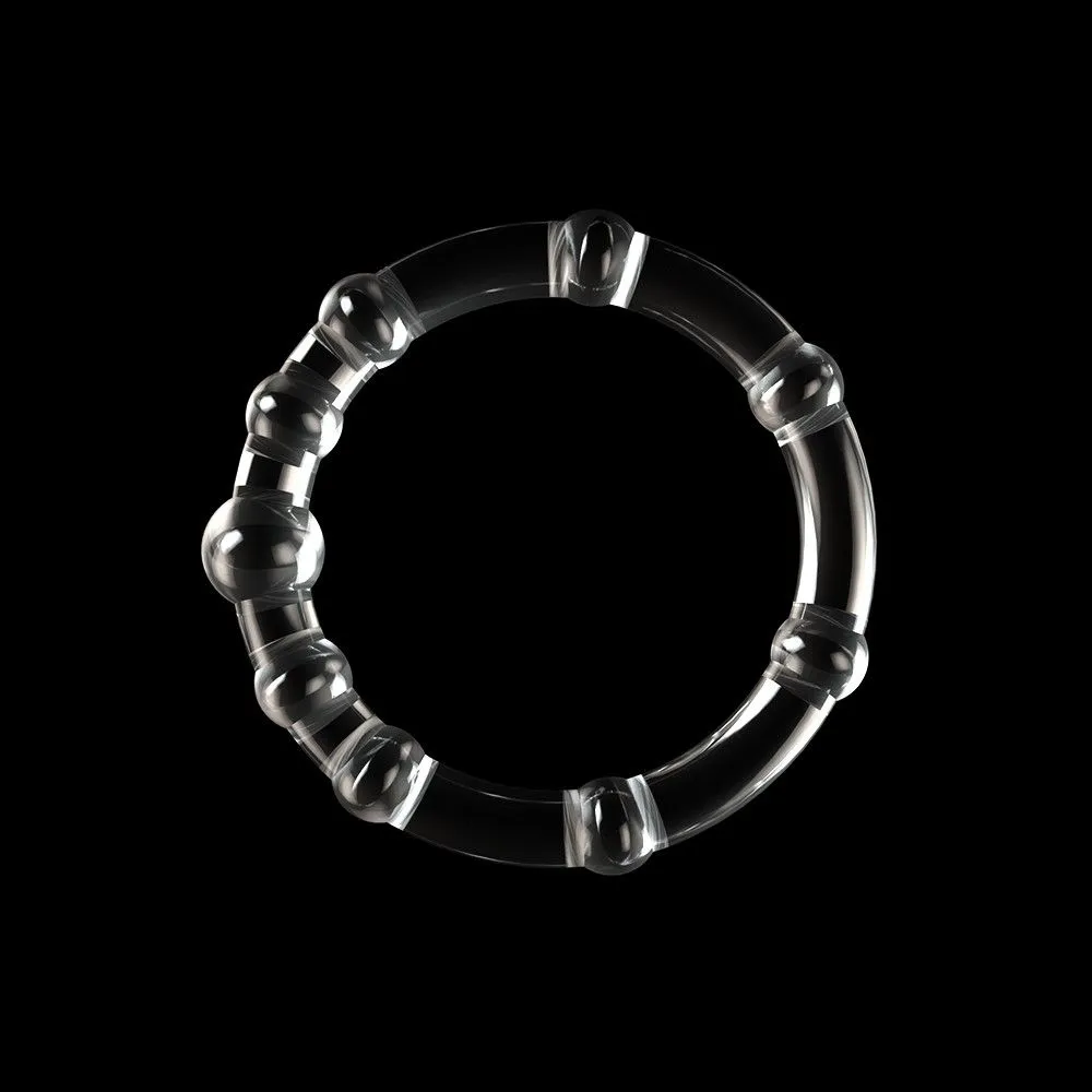 Набір ерекційних кілець LoveToy Triple Beaded Ring Set, 3 шт (прозорий)