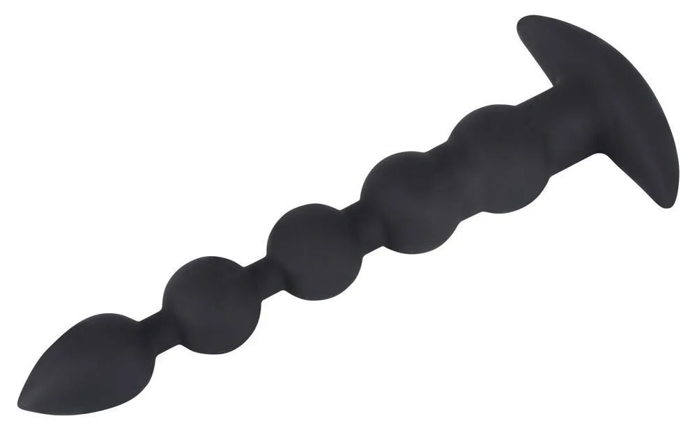 Анальний ланцюжок з вібрацією Black Velvets Rechargeable Beads, 21 см (чорний)