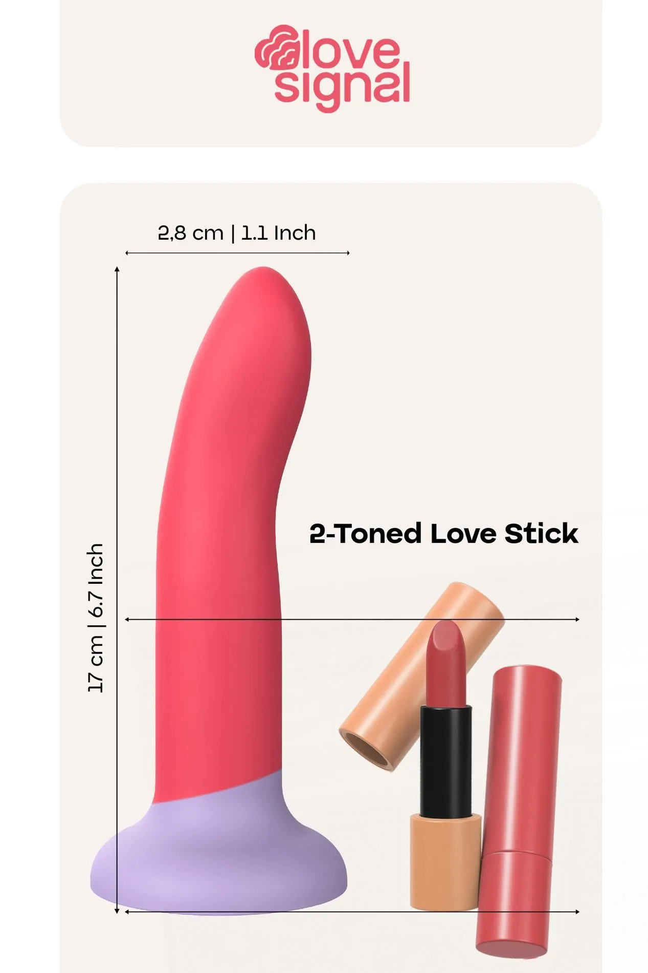 Фаллоимитатор Dream Toys 2-Toned Love Stick Medium, 17 см (красный)