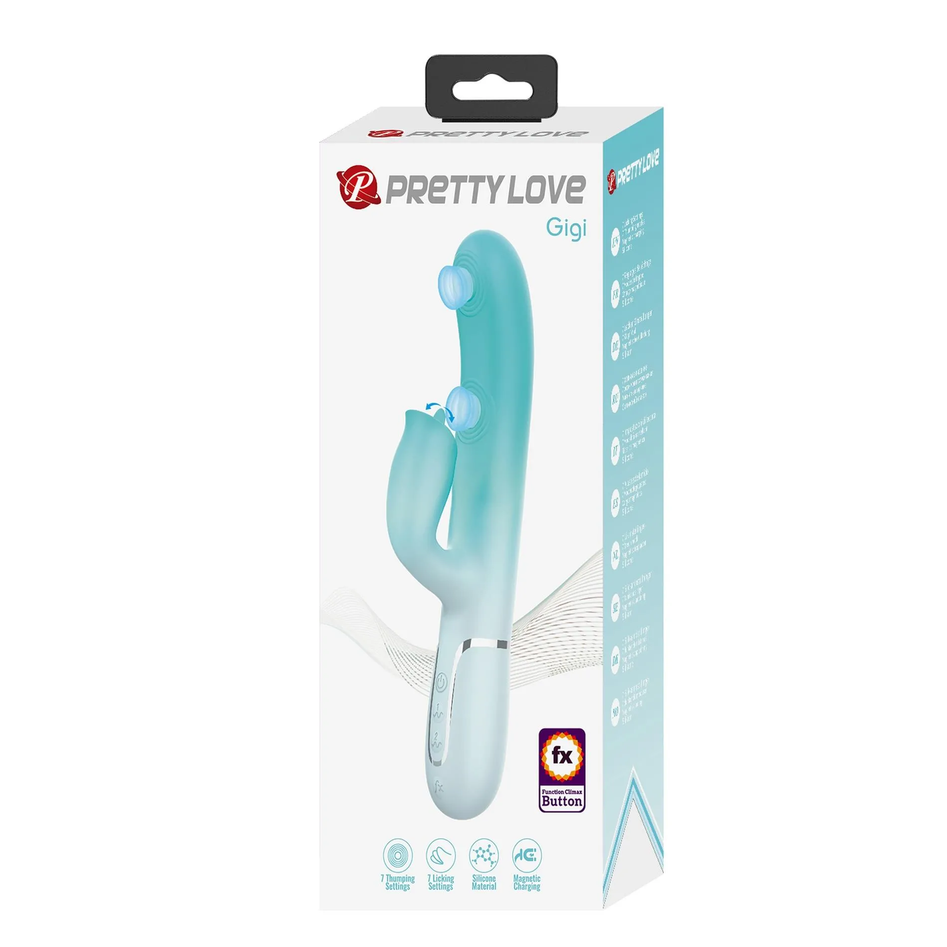 Pretty Love Gigi - Wibrator, Turkus, 22.8 cm