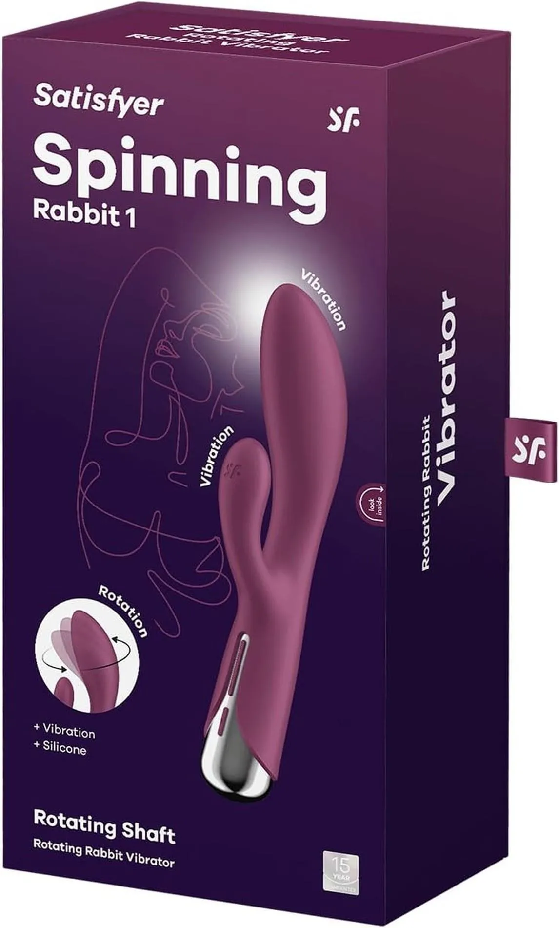 Вибратор-кролик Satisfyer Spinning Rabbit 1, 20 см (бордовый)