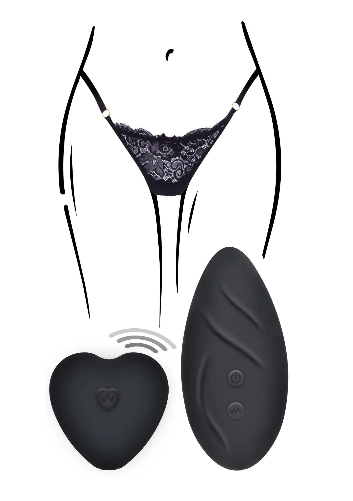 Вибратор в трусики Toy Joy Angel The Divine Panty Pleaser, 9,3 см (черный)