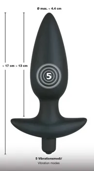 Анальная пробка с вибрацией Orion Black Velvet, 17 см (черный)