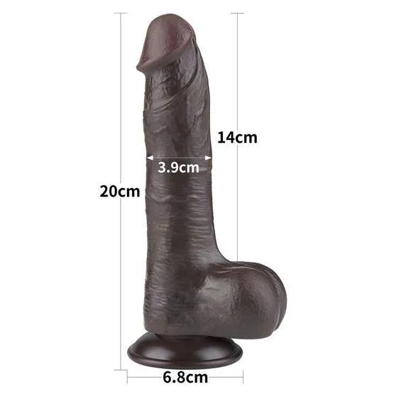 Фаллоимитатор Lovetoy Sliding Skin Dual Layer, 20 см (коричневый)