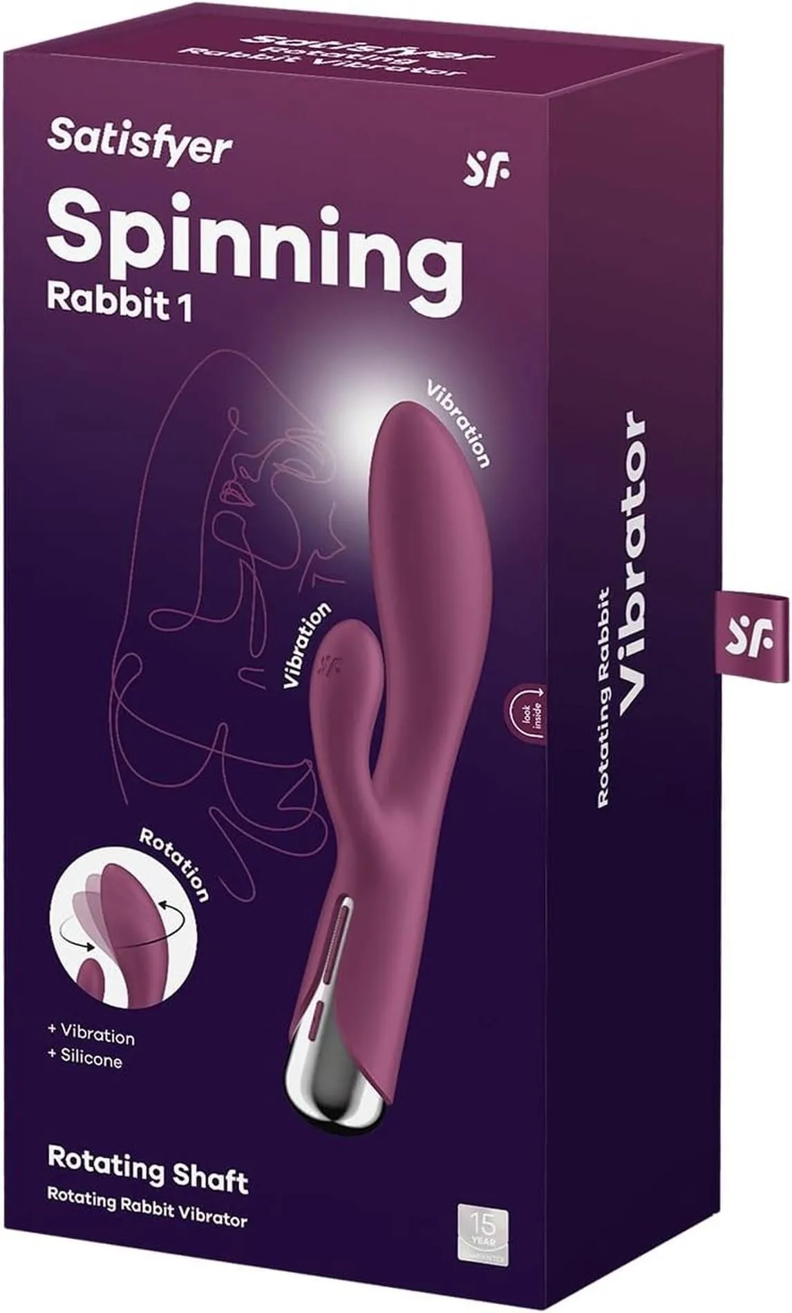 Вібратор-кролик Satisfyer Spinning Rabbit 1, 20 см (бордовий)