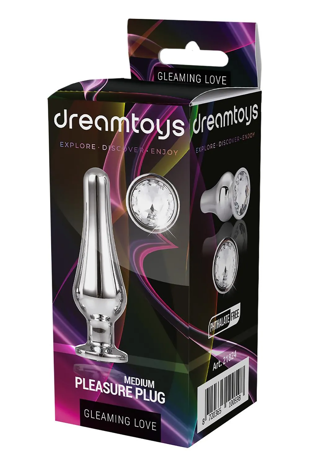 Анальная пробка Gleaming Love Pleasure Plug M, 11 см (серебристый)