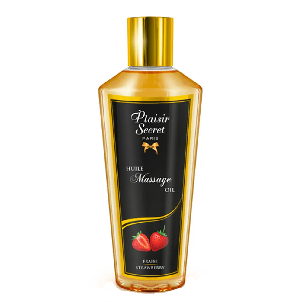 Plaisire Secret Massage Oil Strawberry - Olejek do masażu, Truskawka, 250 ml