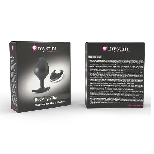 Анальная пробка Mystim Buttplug Rocking Force Vibe, 9,5 см (черный)