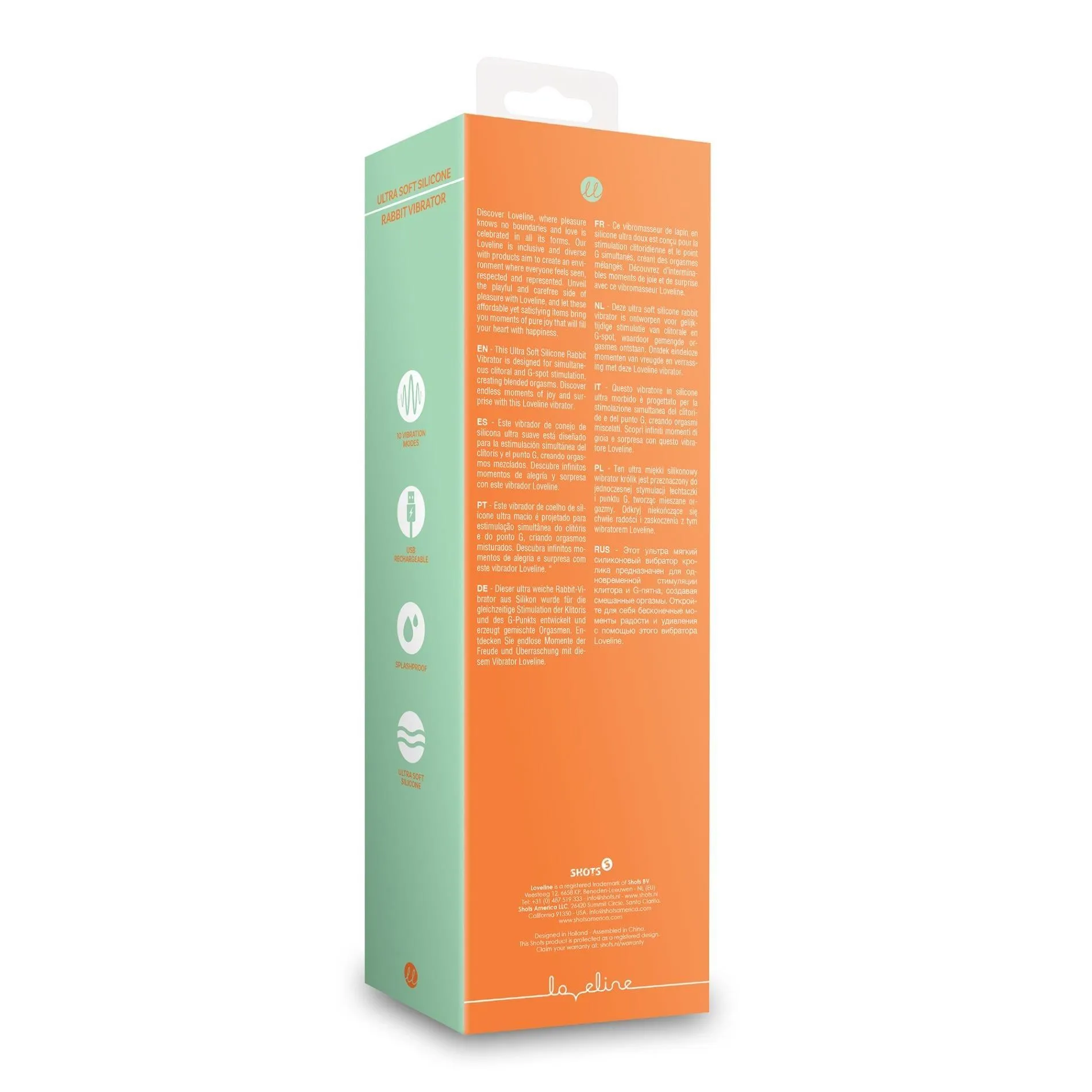 Вібратор-кролик Loveline Ultra Soft Silicone, 22 см (помаранчевий)