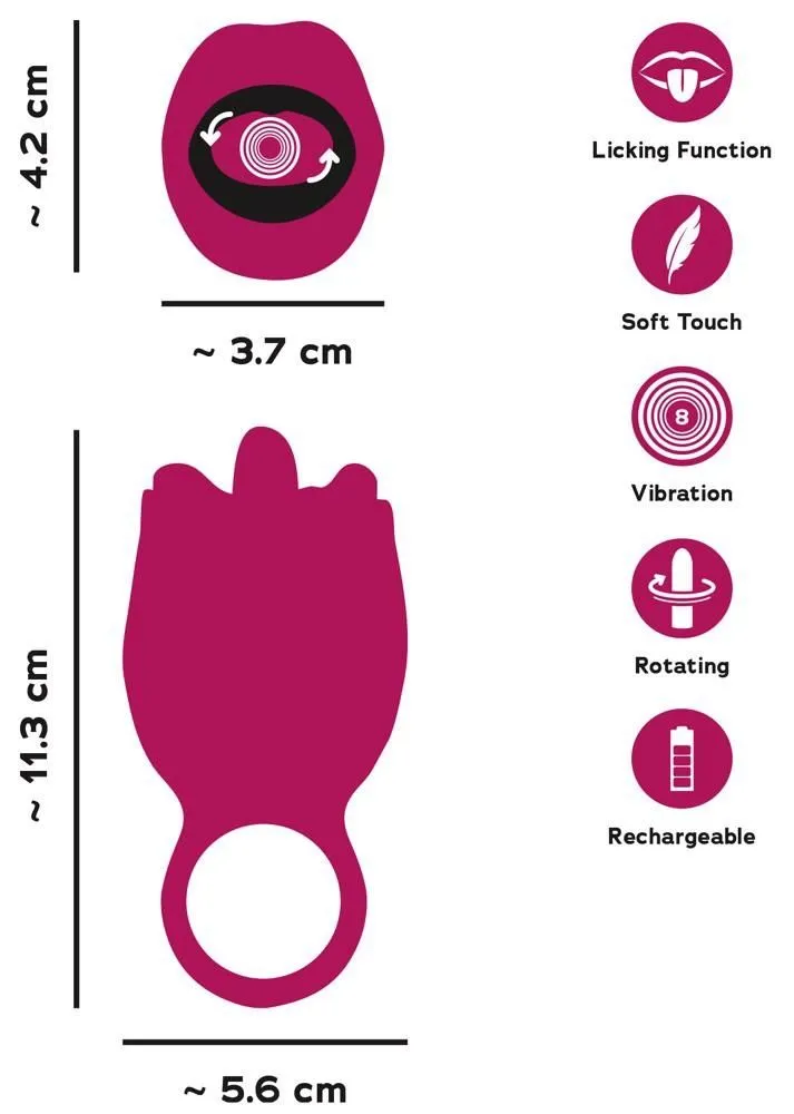 You2Toys Oral Fun Tongue - Wibrator łechtaczkowy, Różowy, 11.3 cm