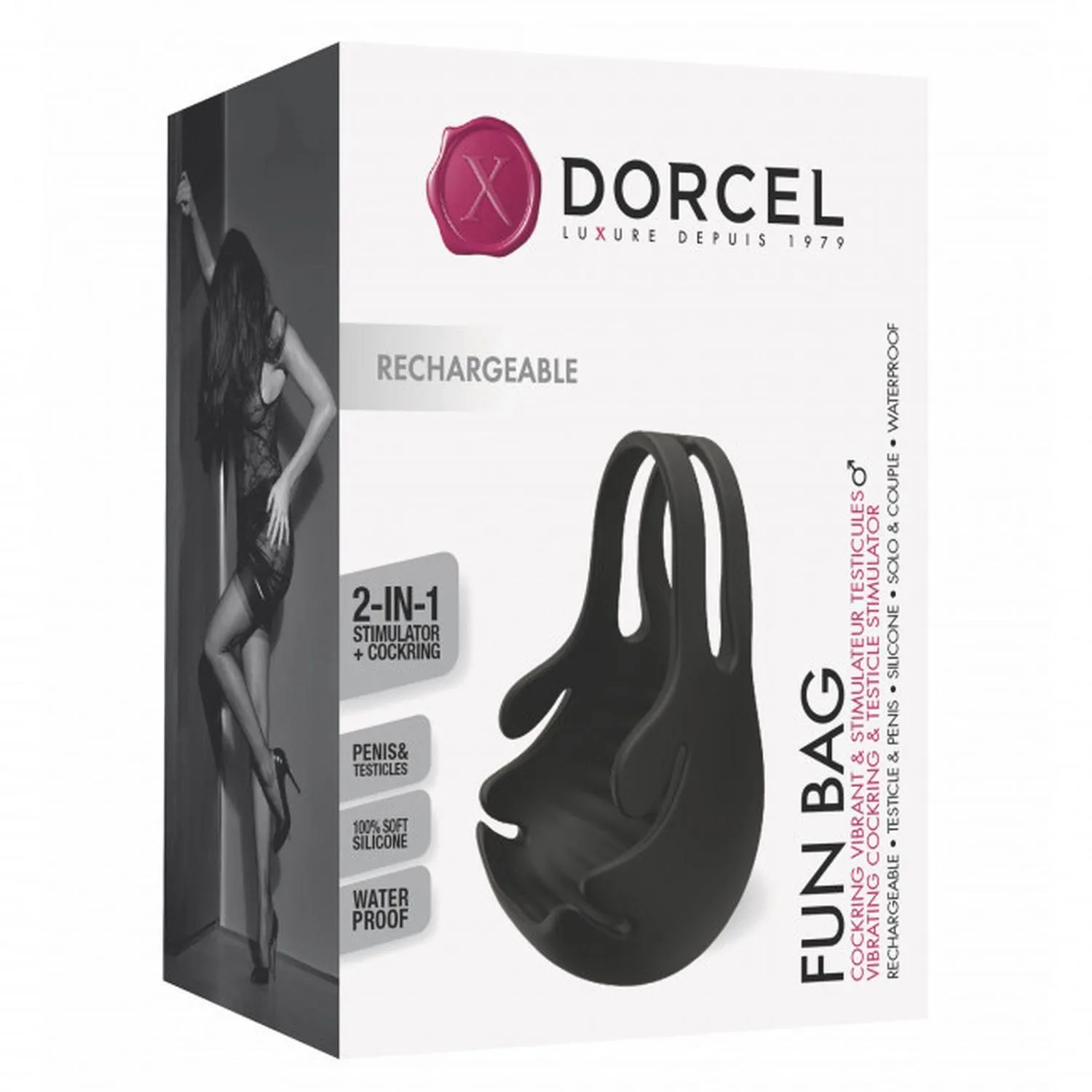 Ерекційне кільце Dorcel Fun Bag, 8,7 см (чорний)