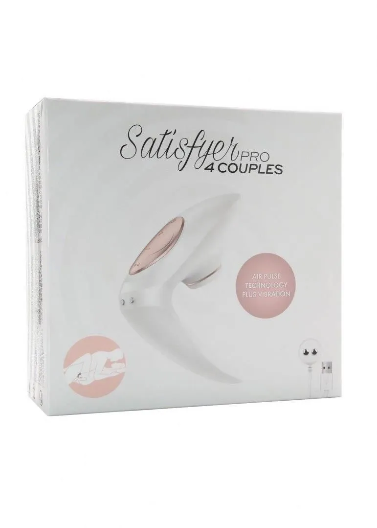 Вібратор з вакуумною стимуляцією для пар Satisfyer Pro 4 Couples, 12,3 см (білий)