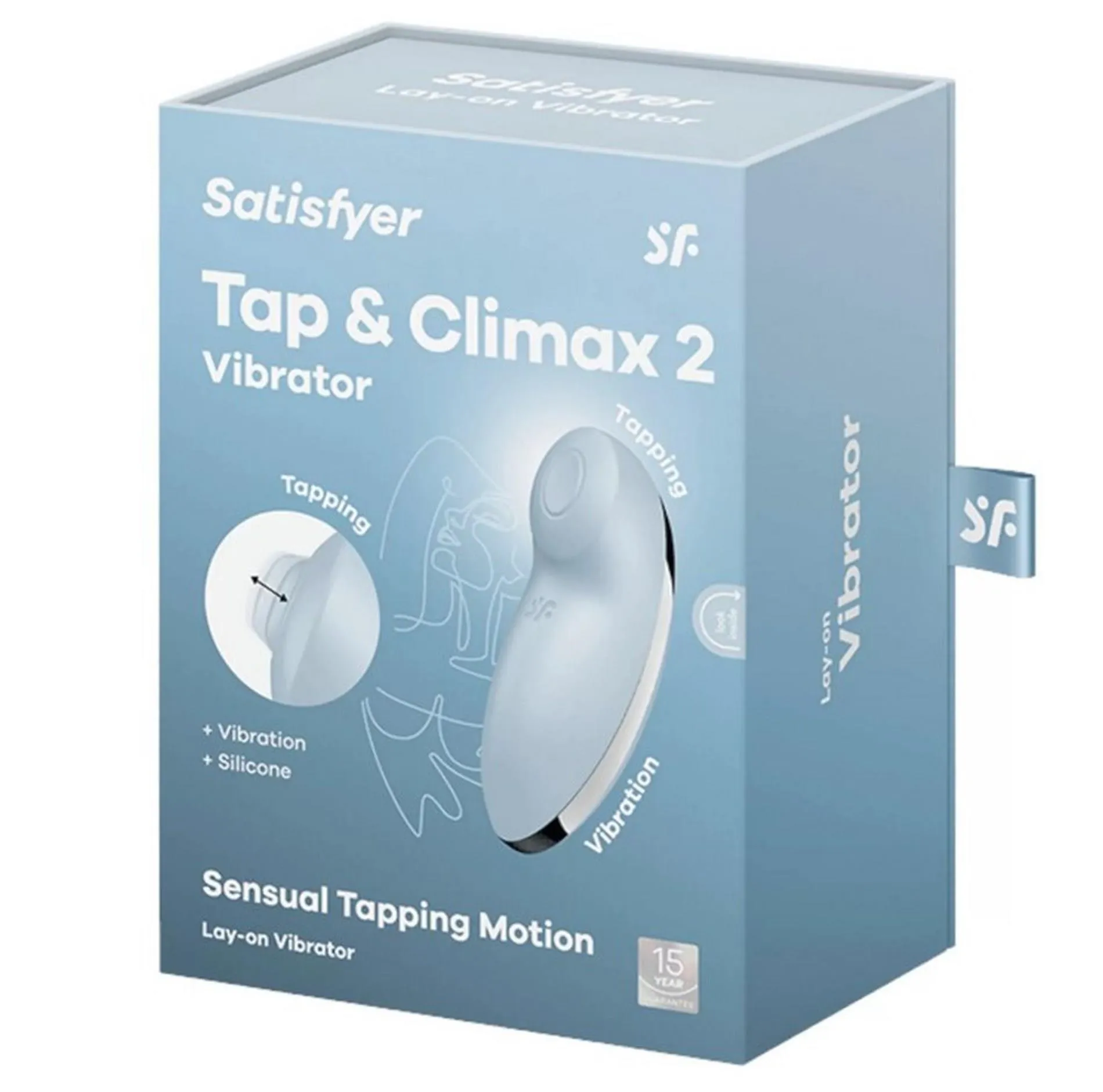 Satisfyer Tap Climax 2 - Wibrator łechtaczkowy, Niebieski, 11 cm