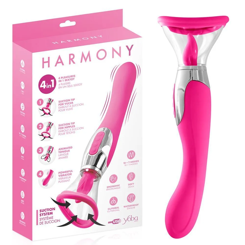 Двусторонний вибратор Yoba Harmony, 22,5 см (розовый)