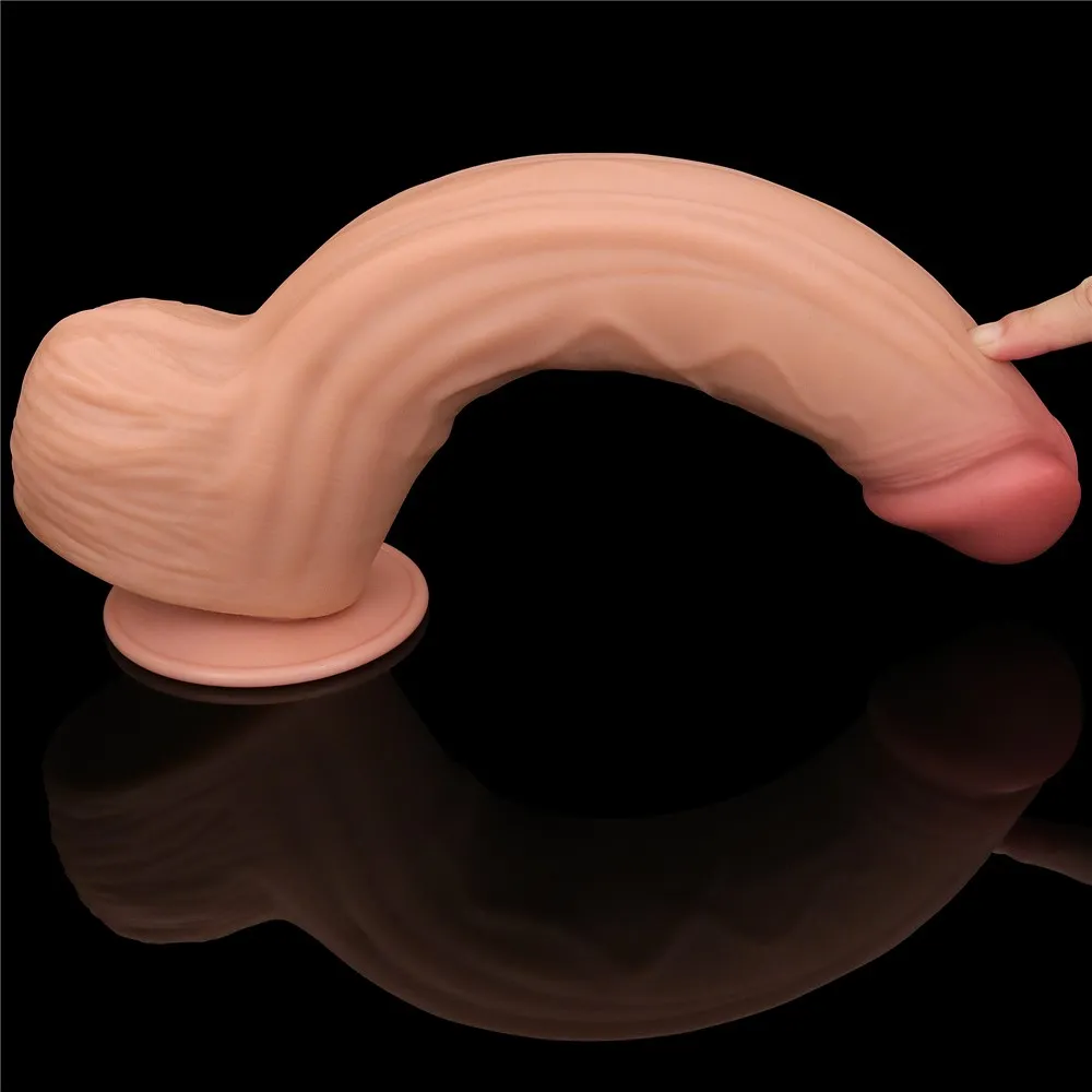 Фаллоимитатор LoveToy Sliding-Skin Dual Layer Dong King Sized, 31 см (телесный)