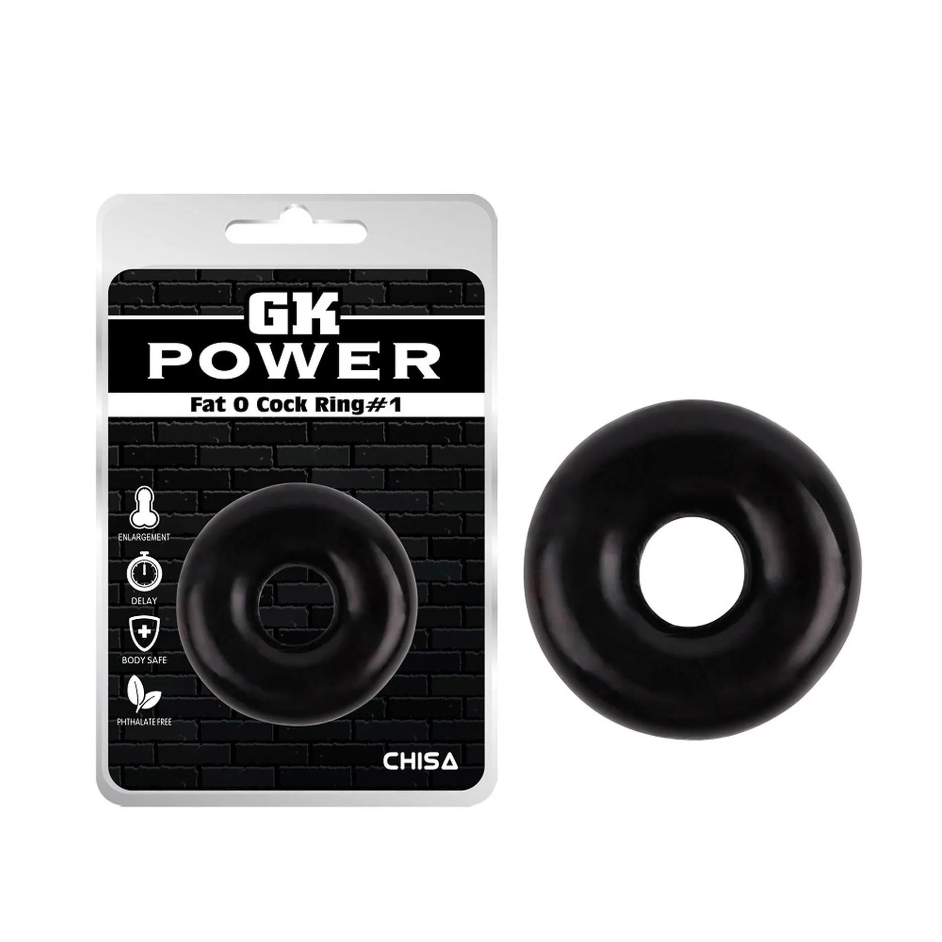 Ерекційне кільце GK Power Fat O Cock Ring No.1 (чорний)