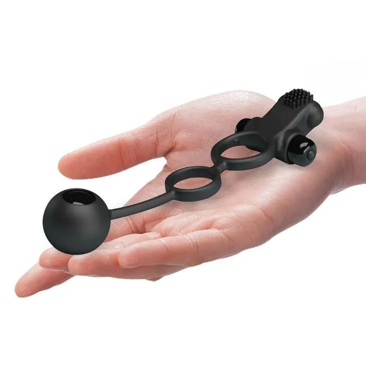 Ерекційне кільце Pretty Love Vibro Penis Sleeve IV, 20.3 см (чорний)